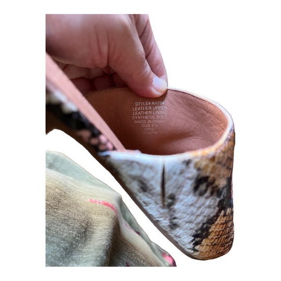 Madewell The Cory Slip On Mule in Snakeskin Print Leather Pink Black Brown White - Picture 13 of 14